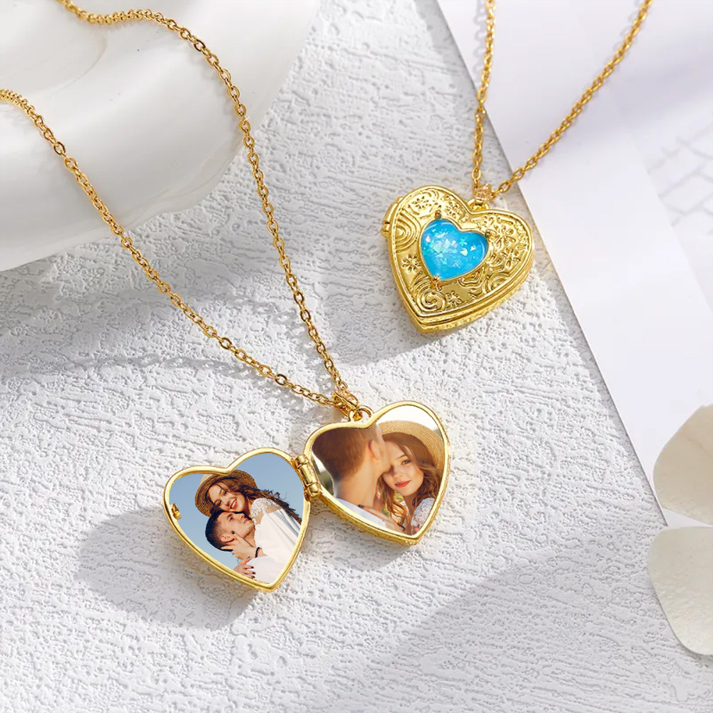 Custom Photo Openable Necklace Trendsetting Love Heart Box Pendant For Women