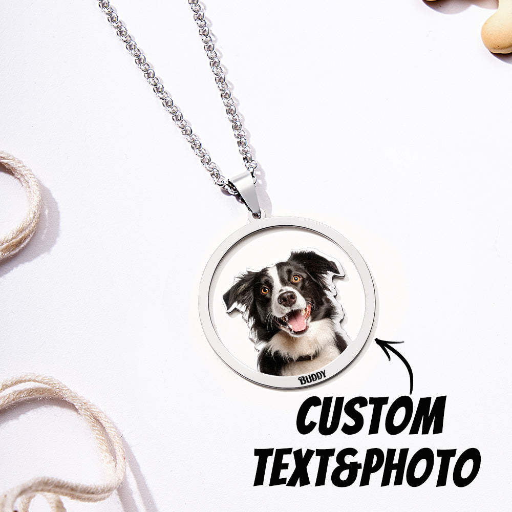 Personalized Pet Photo Necklace Gift for Pet Lover - soufeelus