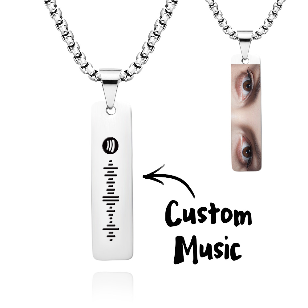 Personalization Colorful Eyes Custom Photo Necklace Custom Spotify Code Jewelry Best Gifts for Her - soufeelus