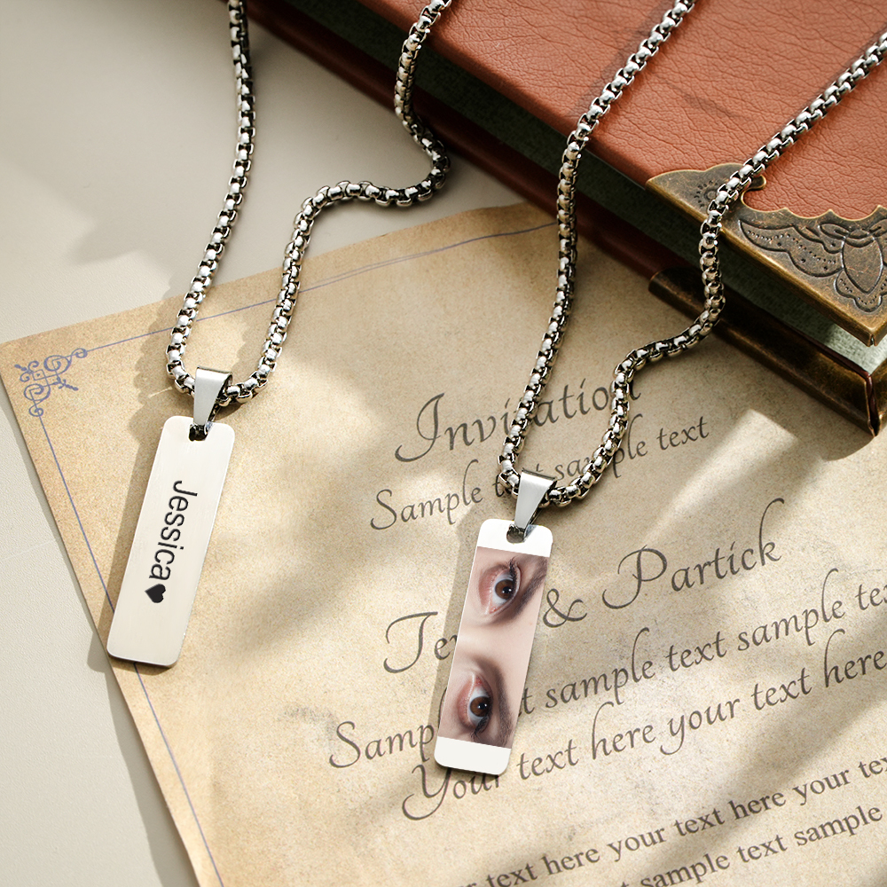 Custom Eyes Photo Necklace Colored Eyes Necklace Best Gift for Her - soufeelus