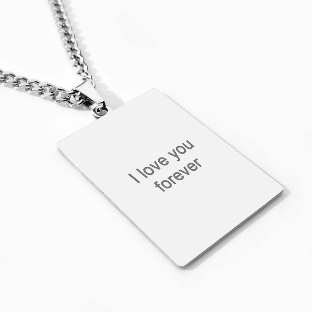 Engraved Photo Necklaces with Your Picture Dog Tag Pendant Multiple Shapes Available Best Gift for Men - soufeelus