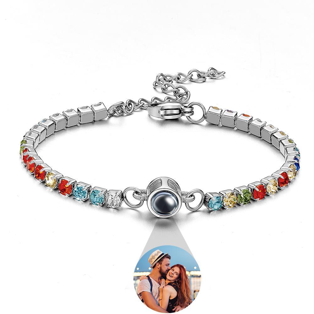 Custom Photo Projection Bracelet Fashionable All Diamonds Bracelet Gifts For Her