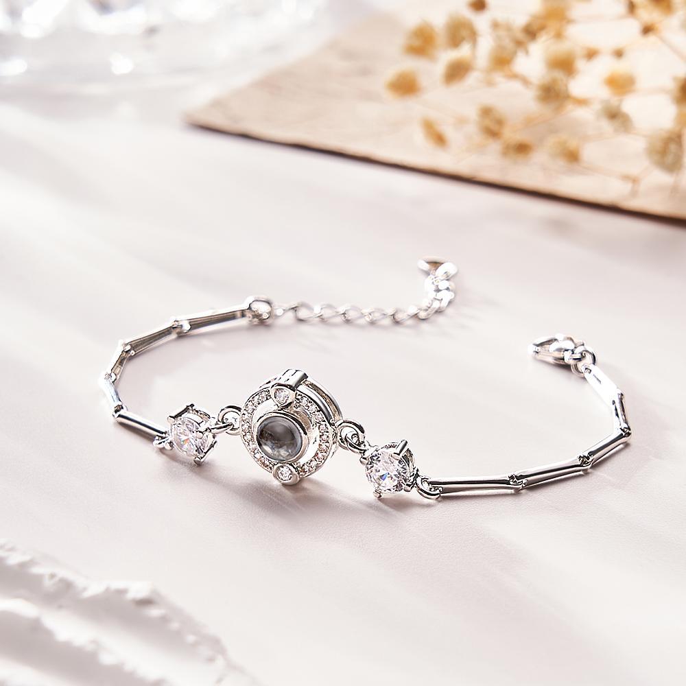 Custom Projection Bracelet Diamond Unique Chain Girl Gift - soufeelus