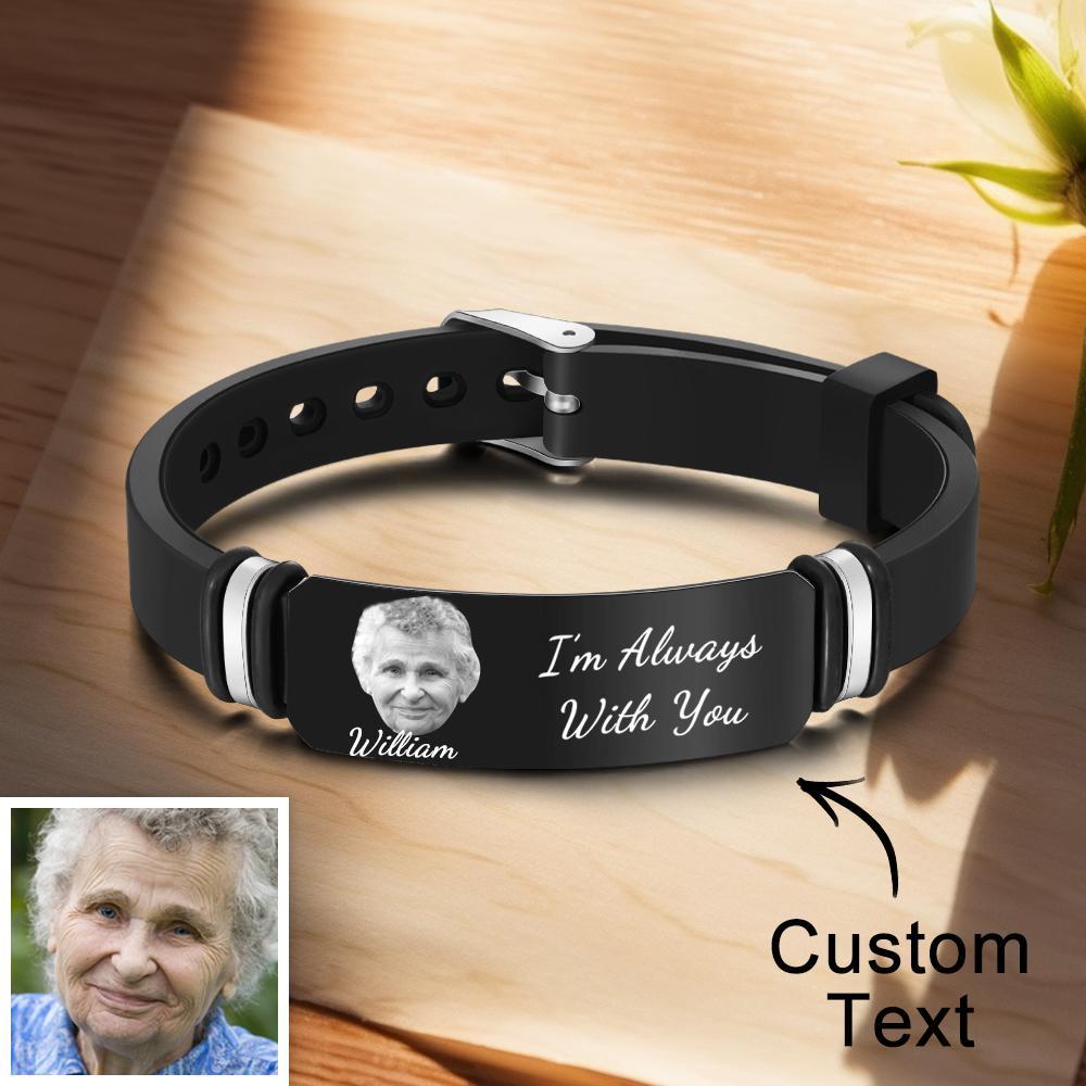 Custom Photo Memorial Bracelet Engraved Men's Bracelet In Memory Of Mother Gifts - soufeelus