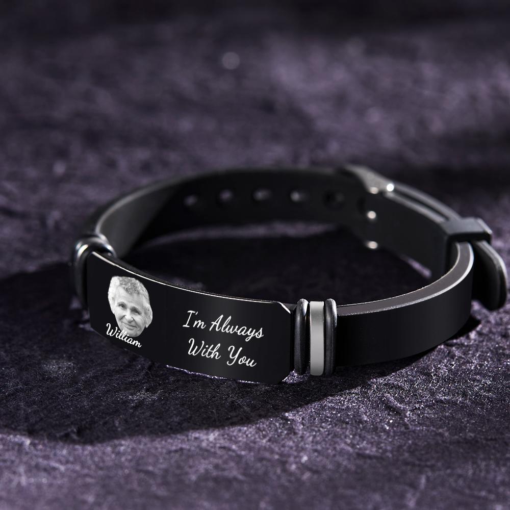 Custom Photo Memorial Bracelet Engraved Men's Bracelet In Memory Of Mother Gifts - soufeelus