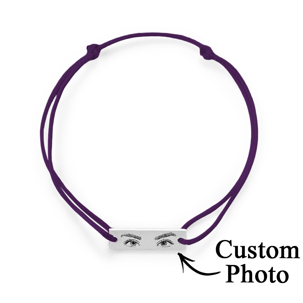 Custom Engraved Bracelet With Eyes Photo Eyes Of Love Bracelet