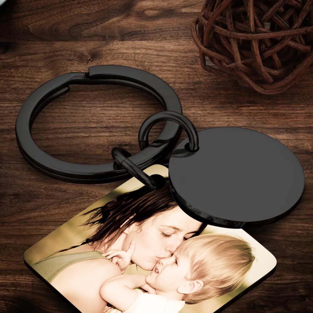 Custom Photo Keychain Engraved Calendar Keychain Gift for Mother - soufeelus