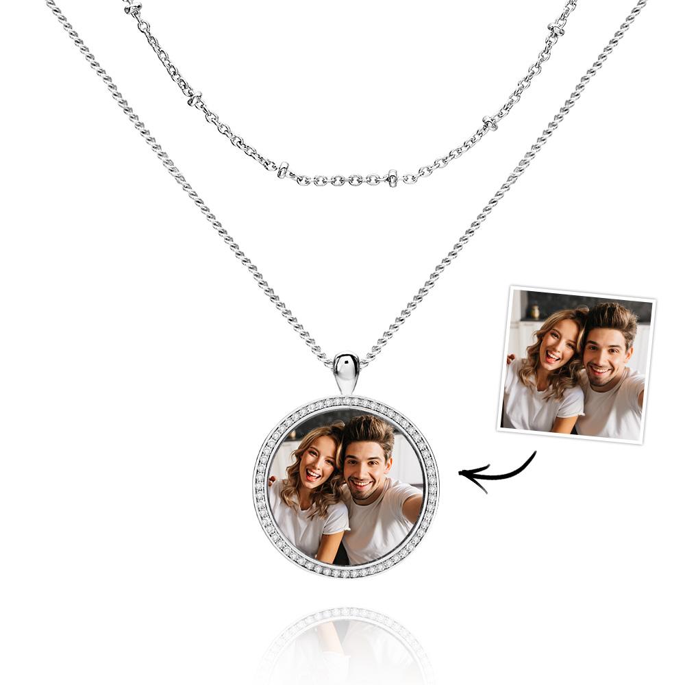 Layered Custom Necklace Photo Necklace Anniversary Gifts - soufeelus