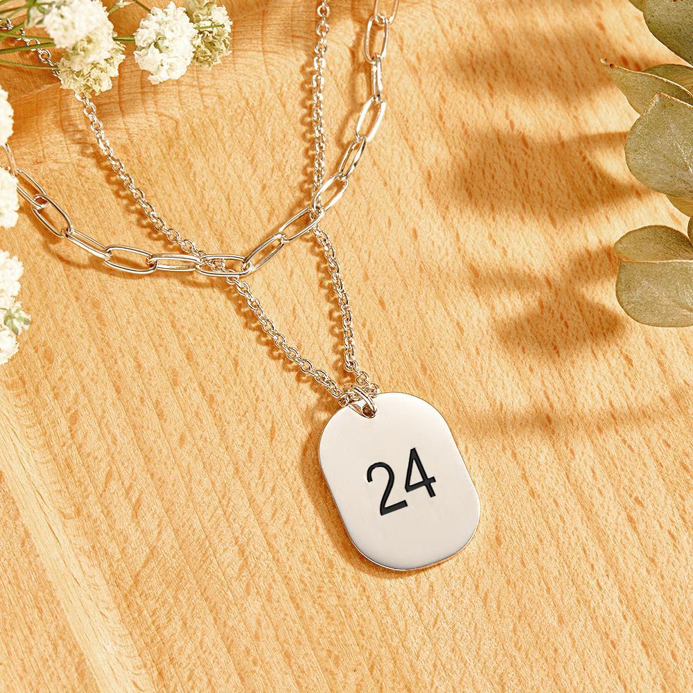 Layered Custom Necklace Engraved Necklace Anniversary Gifts - soufeelus