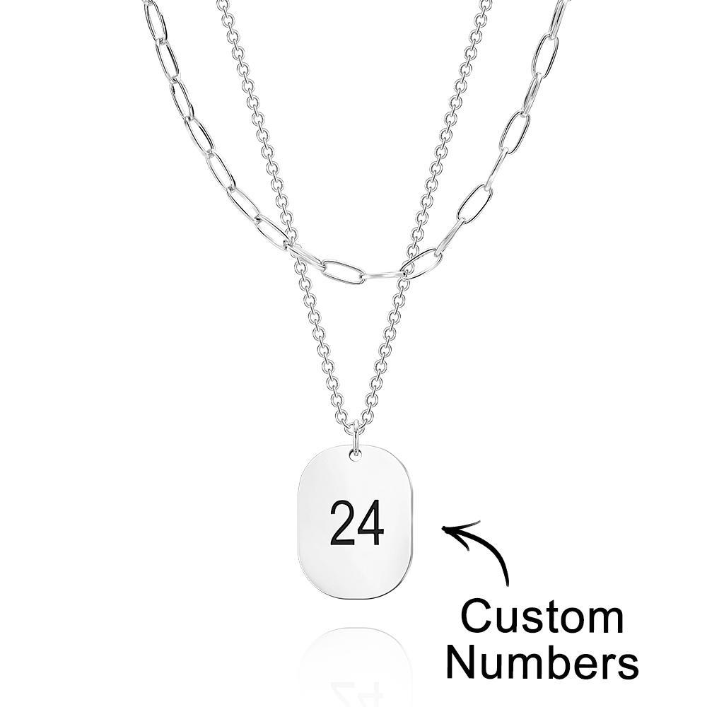 Layered Custom Necklace Engraved Necklace Anniversary Gifts