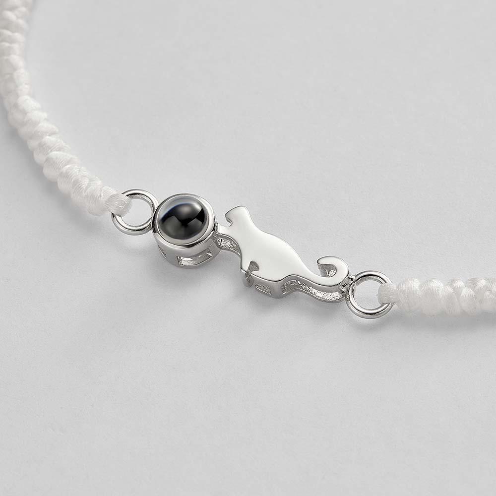 Custom Cat Projection Bracelet Personalized Memorial Picture inside Bracelet Gift for Her - soufeelus