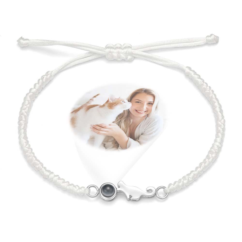 Custom Cat Projection Bracelet Personalized Memorial Picture inside Bracelet Gift for Her - soufeelus