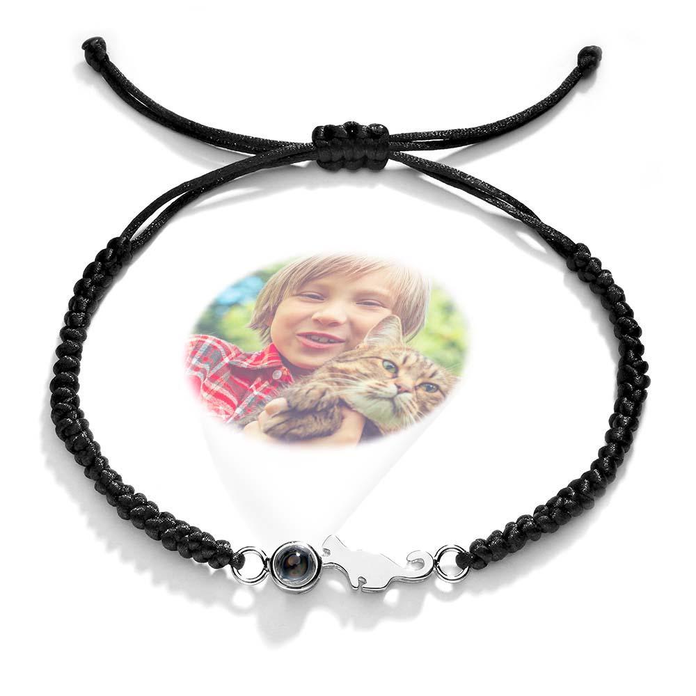 Custom Cat Projection Bracelet Personalized Memorial Picture inside Bracelet Gift for Her - soufeelus