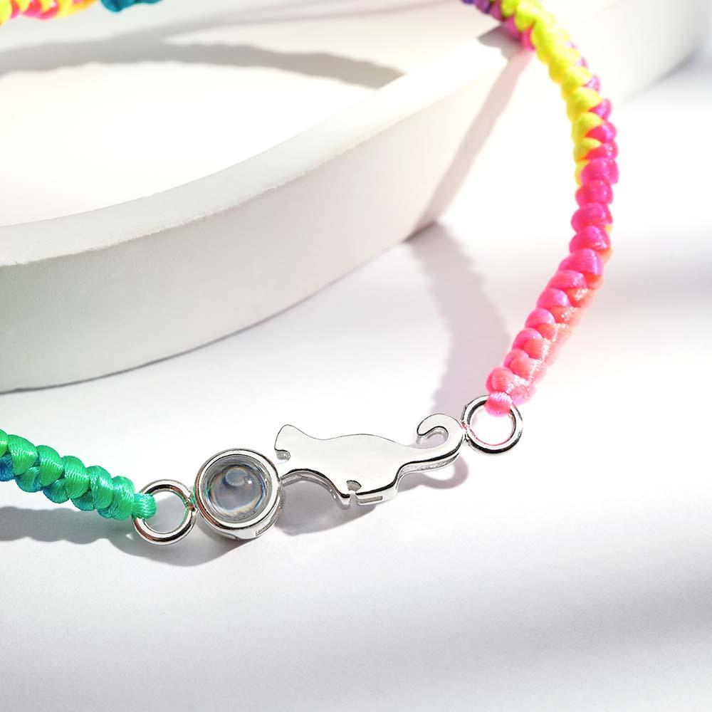Custom Cat Projection Bracelet Personalized Memorial Picture inside Bracelet Gift for Her - soufeelus