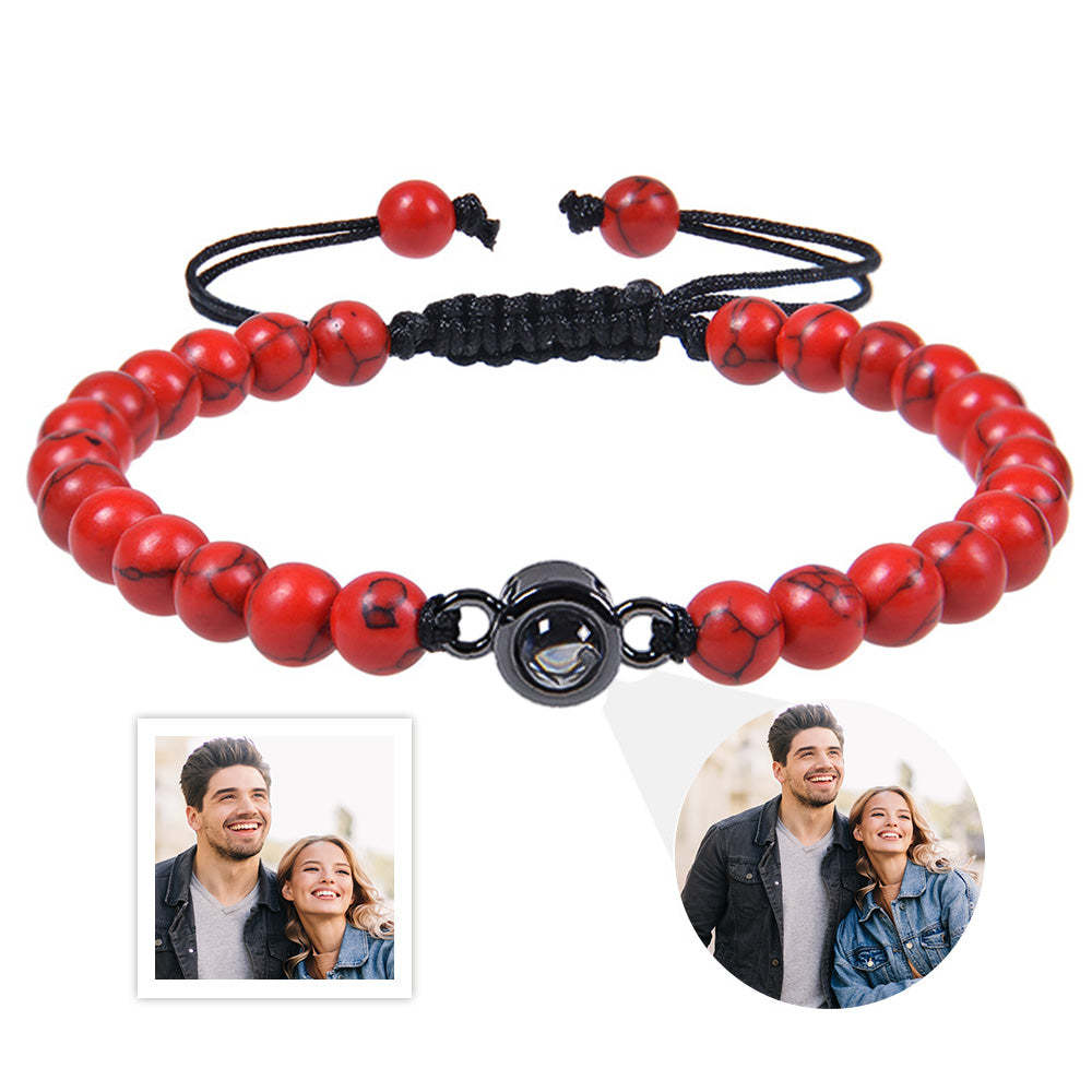 Custom Photo Projection Bracelet Men's Bracelet Jewelry Gift for Boyfriend Husband Dad - soufeelus