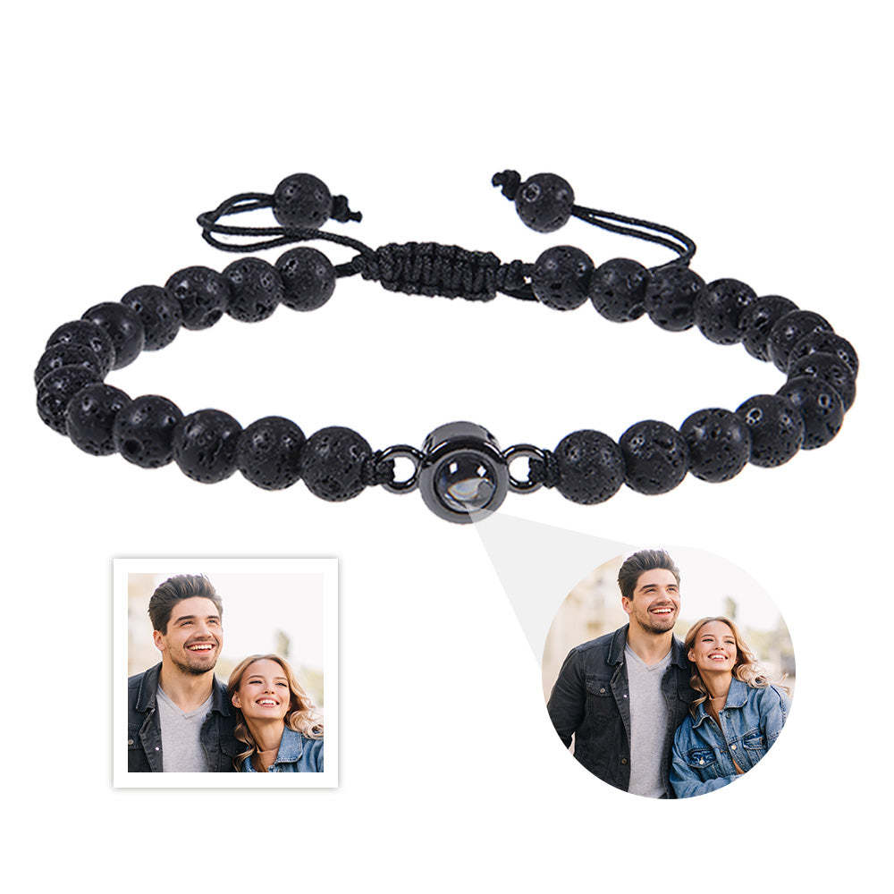 Custom Photo Projection Bracelet Men's Bracelet Jewelry Gift for Boyfriend Husband Dad - soufeelus