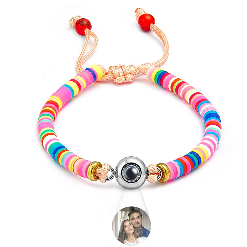 Custom Photo Projection Bracelet Pink Tender Gift for Her - soufeelus