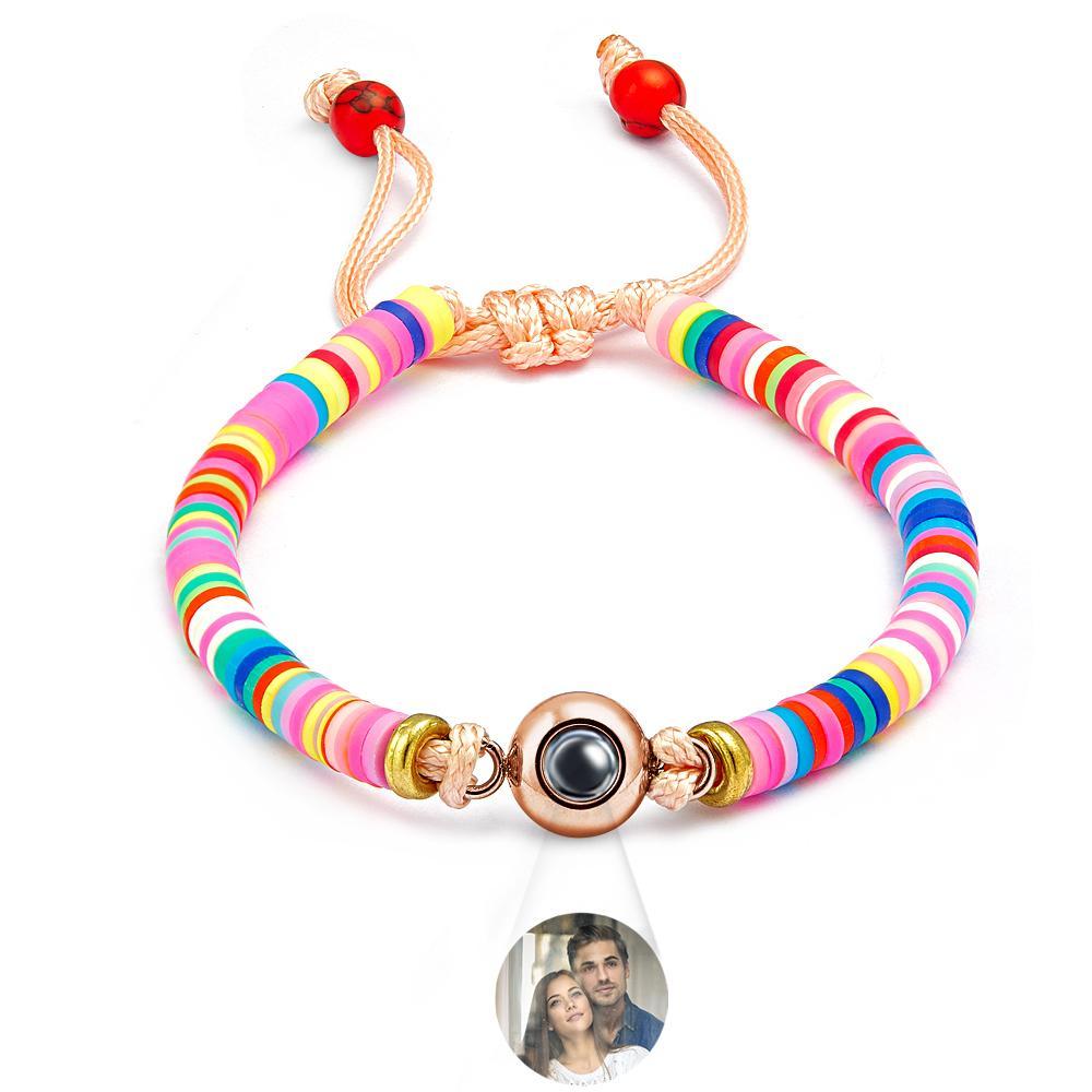 Custom Photo Projection Bracelet Pink Tender Gift for Her - soufeelus