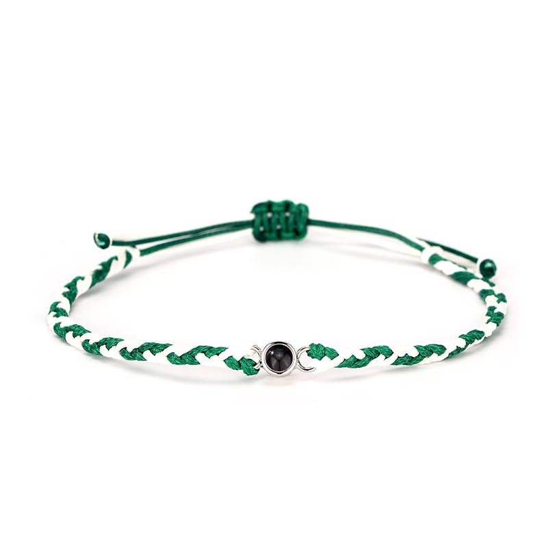 Personalized Picture Projection Bracelet With Colorful Braided Cord Unique Christmas Gift For Family - soufeelus