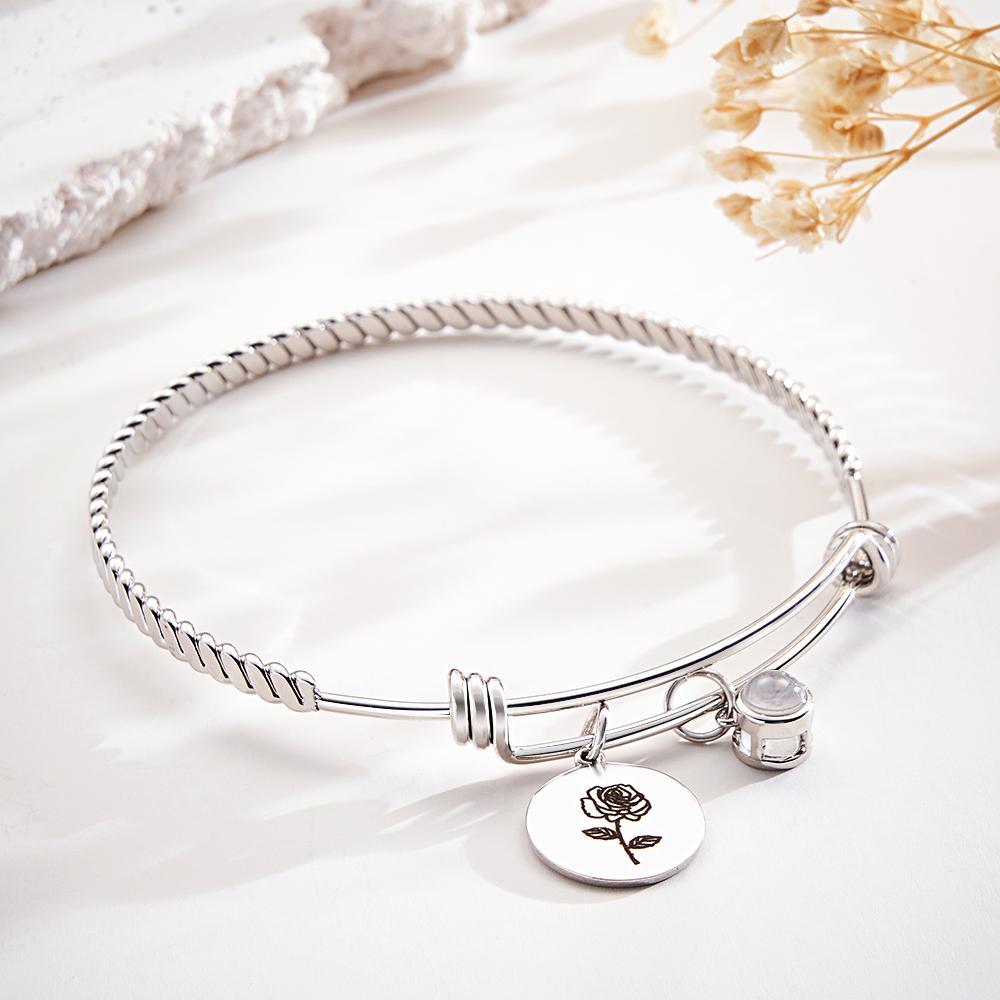 Custom Projection Bracelet Birthday Flower Valentine's Day Gift - soufeelus