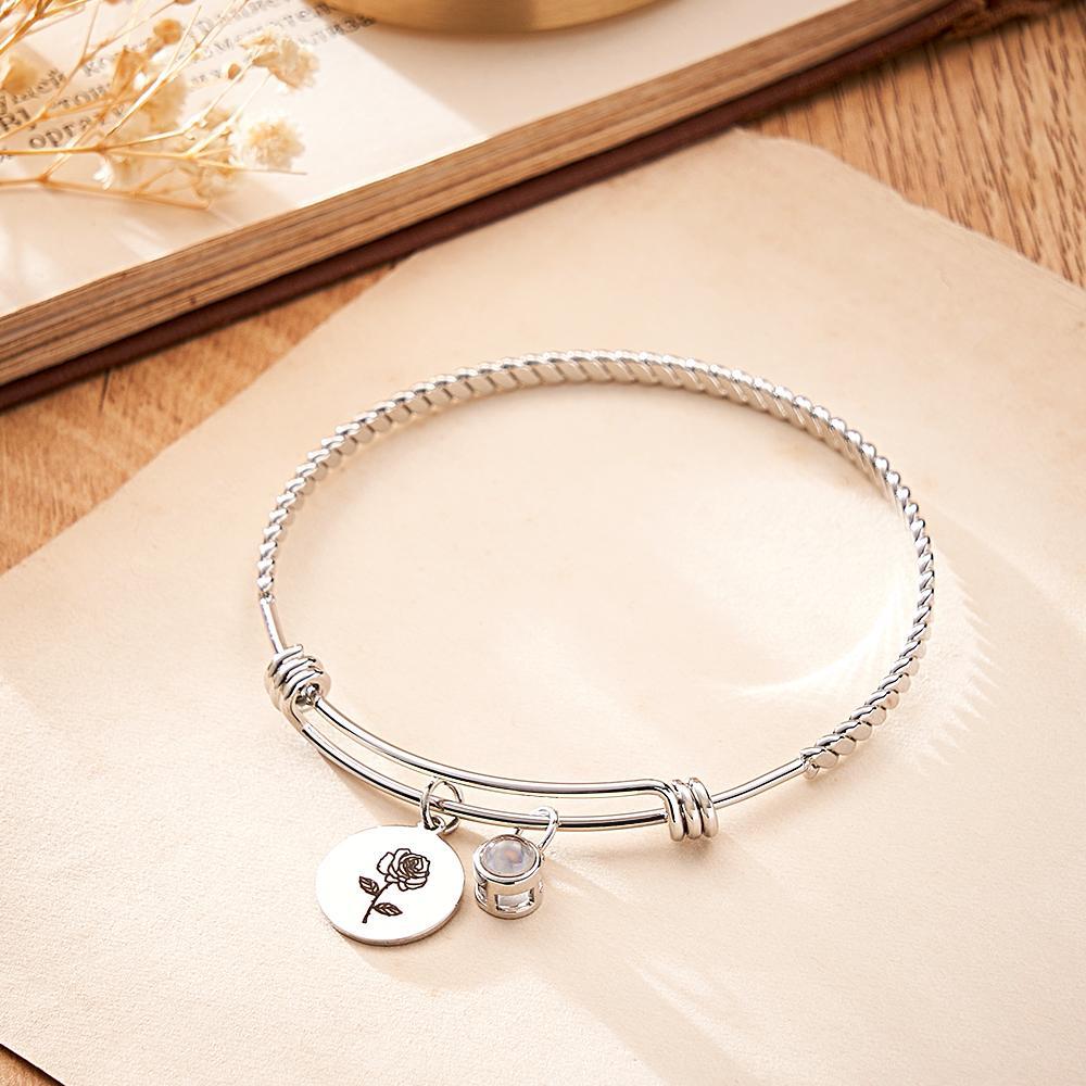 Custom Projection Bracelet Birthday Flower Valentine's Day Gift - soufeelus