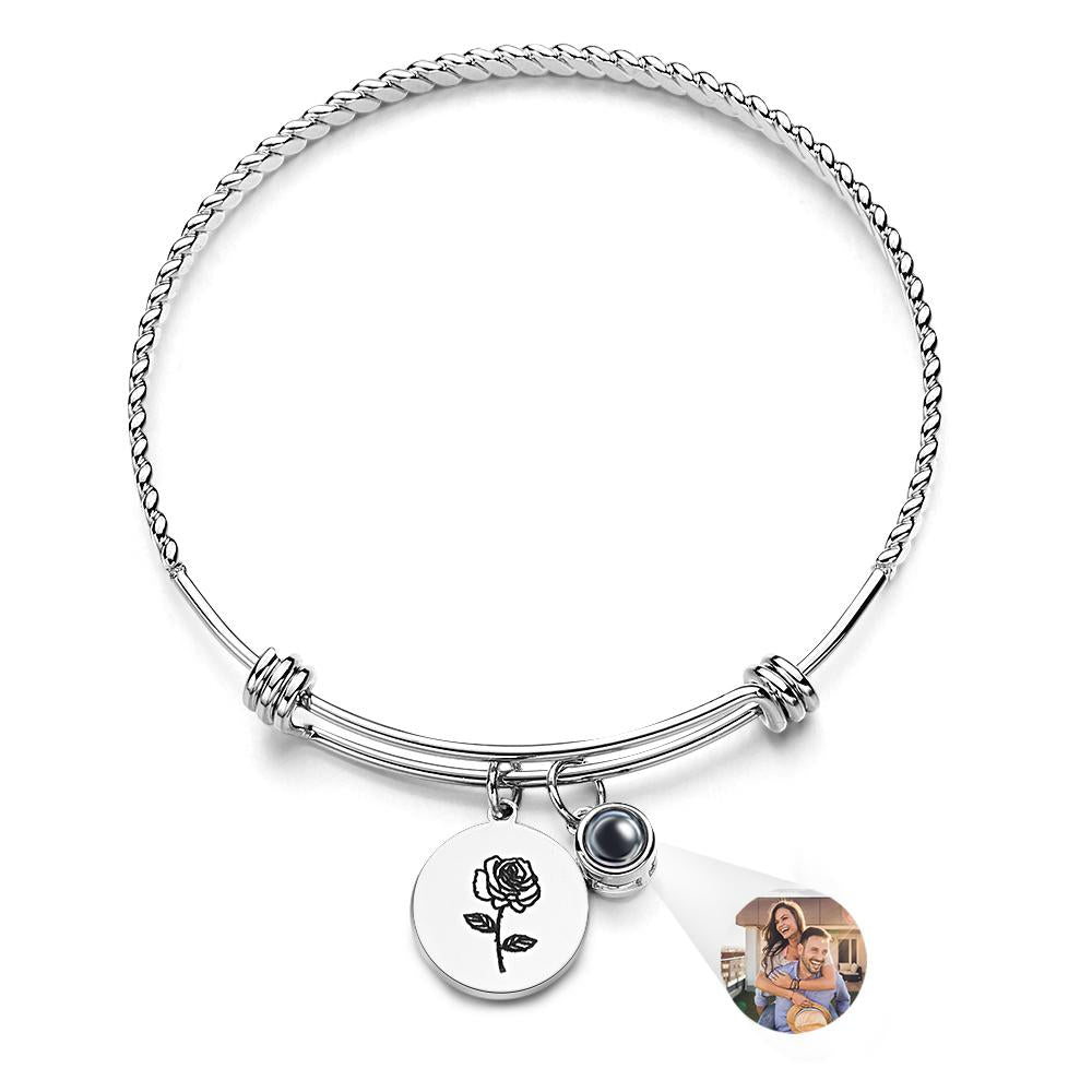 Custom Projection Bracelet Birthday Flower Valentine's Day Gift - soufeelus