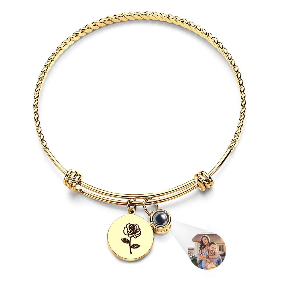 Custom Projection Bracelet Birthday Flower Valentine's Day Gift - soufeelus