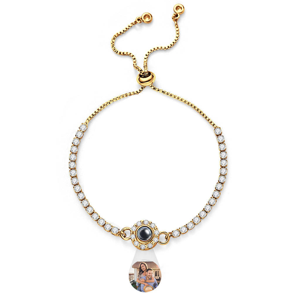 Custom Photo Projection Bracelet Diamond Chain Gift for Her - soufeelus
