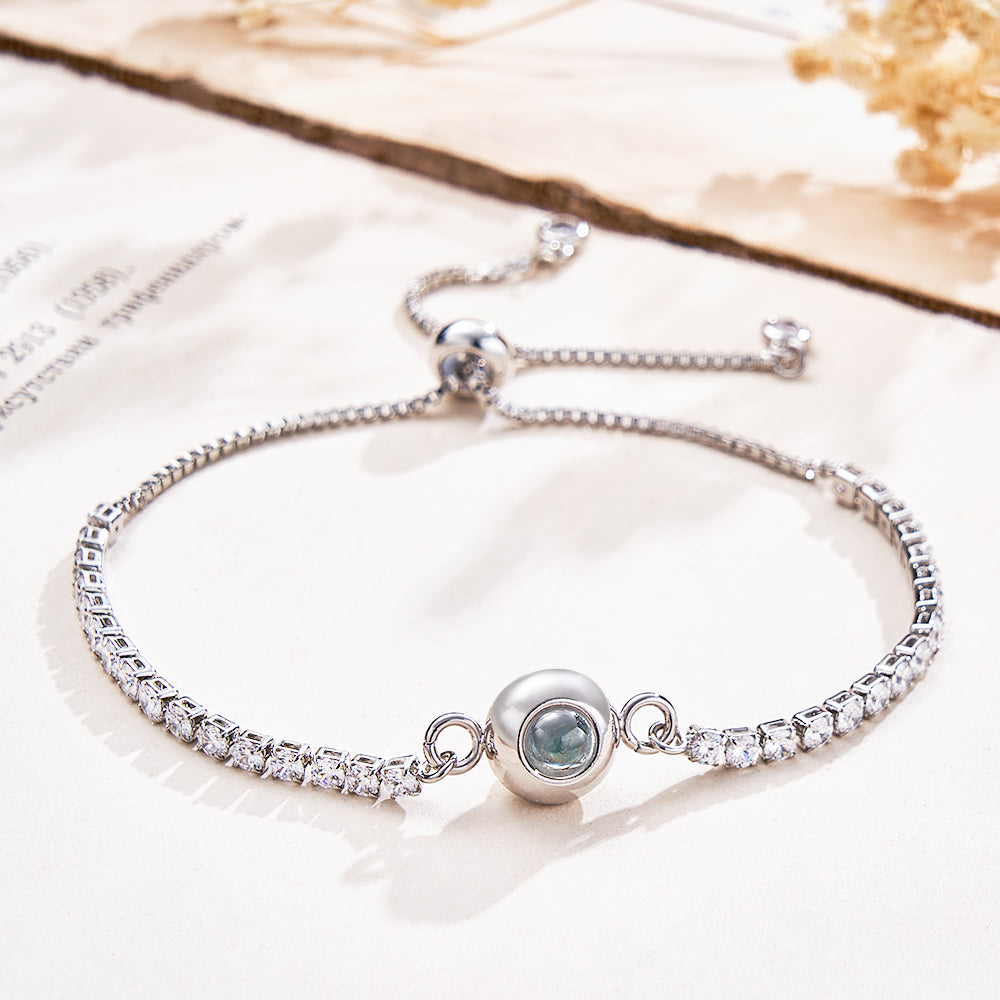 Custom Photo Projection Bracelet Diamond Chain Valentine's Day Gift - soufeelus