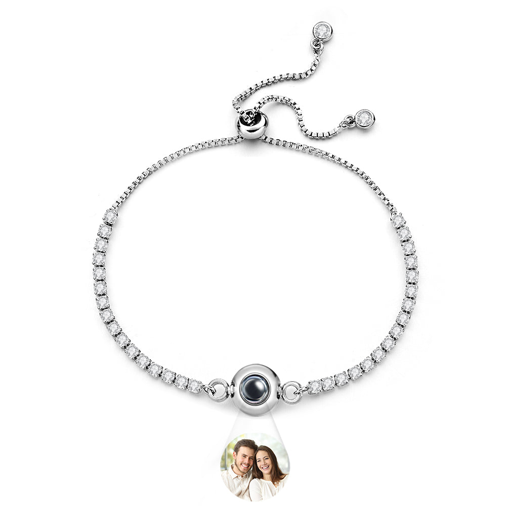 Custom Photo Projection Bracelet Diamond Chain Valentine's Day Gift - soufeelus