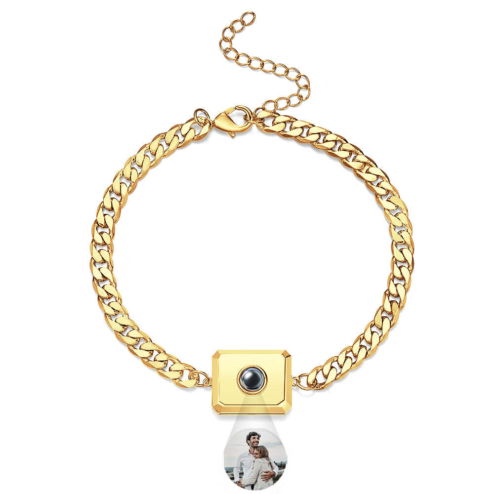 Custom Projection Bracelet Cuban Chain Simple Gift for Men - soufeelus