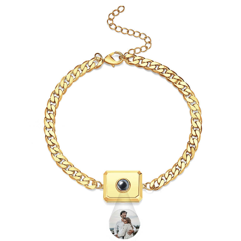 Custom Projection Bracelet Cuban Chain Simple Gift for Men - soufeelus