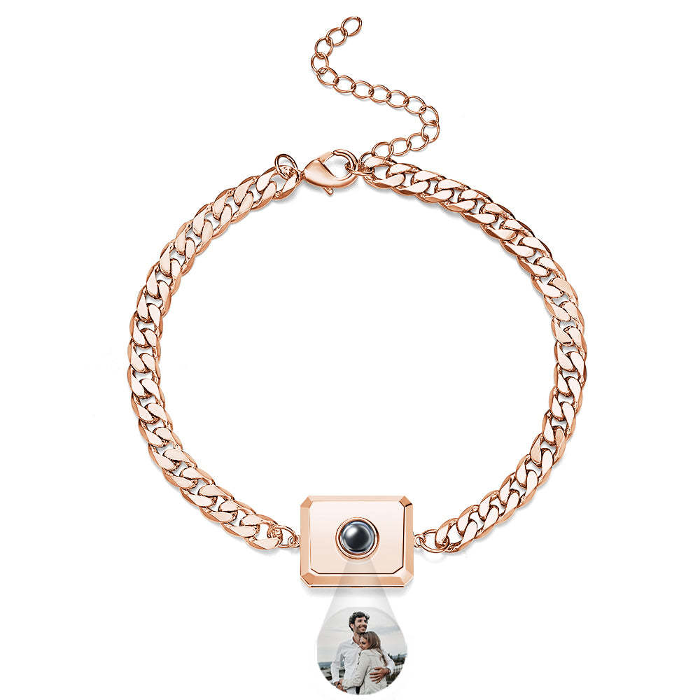 Custom Projection Bracelet Cuban Chain Simple Gift for Men - soufeelus