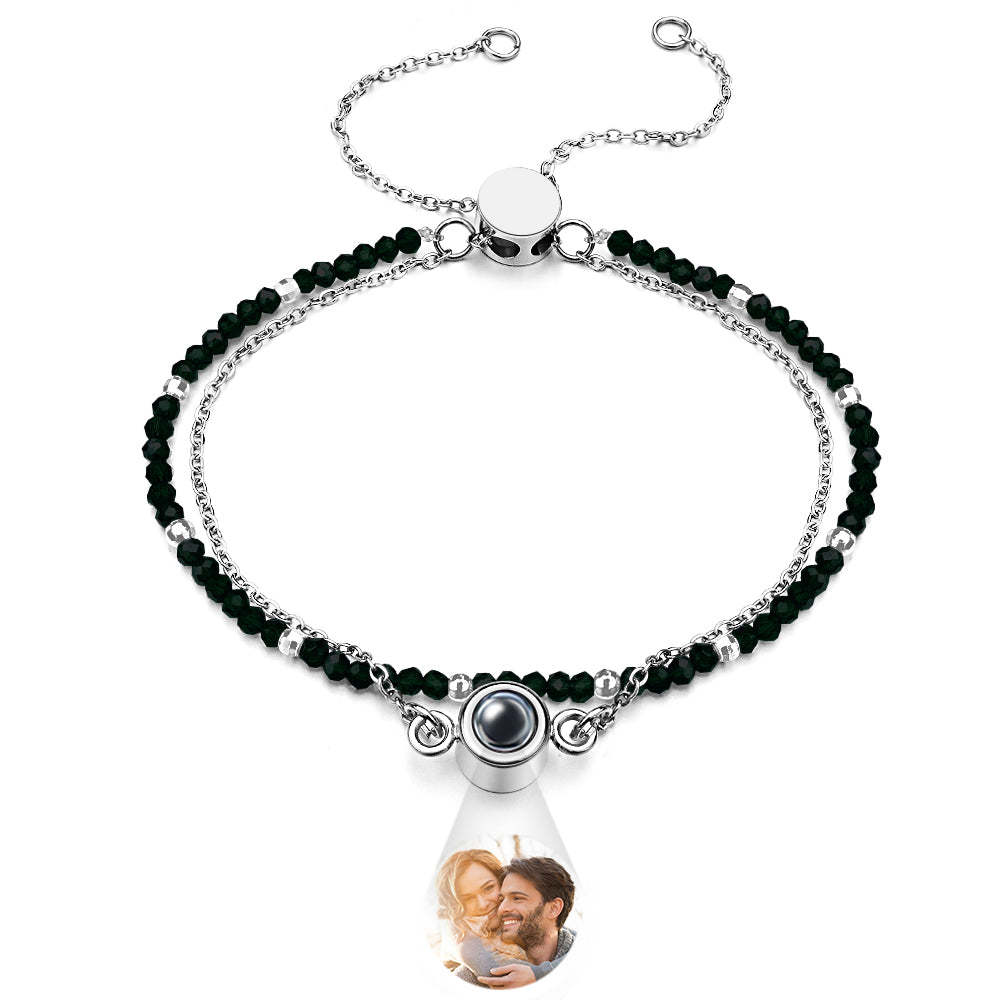 Personalized Photo Projection Crystal Double Layers Bracelet - soufeelus