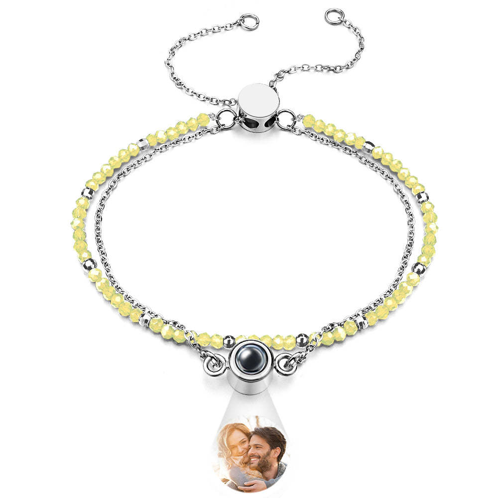 Personalized Photo Projection Crystal Double Layers Bracelet - soufeelus