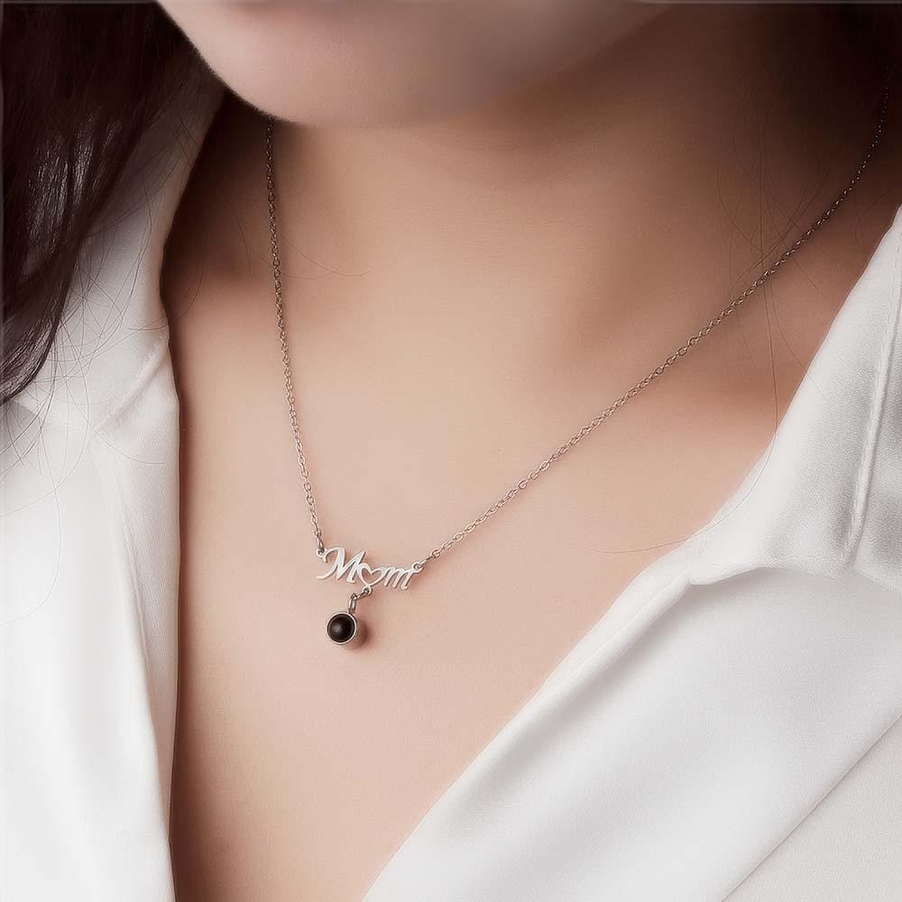 Custom Photo Projection Love Heart Mom Theme Jewelry Pendant Gift For Mom - soufeelus