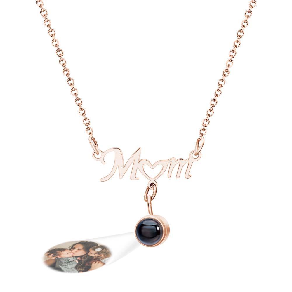 Custom Photo Projection Love Heart Mom Theme Jewelry Pendant Gift For Mom - soufeelus