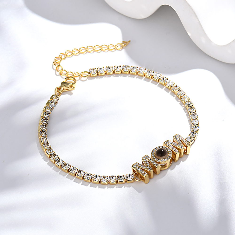 Personalized Projection MOM Tennis Bracelet Simple Diamond Mother's Day Gifts