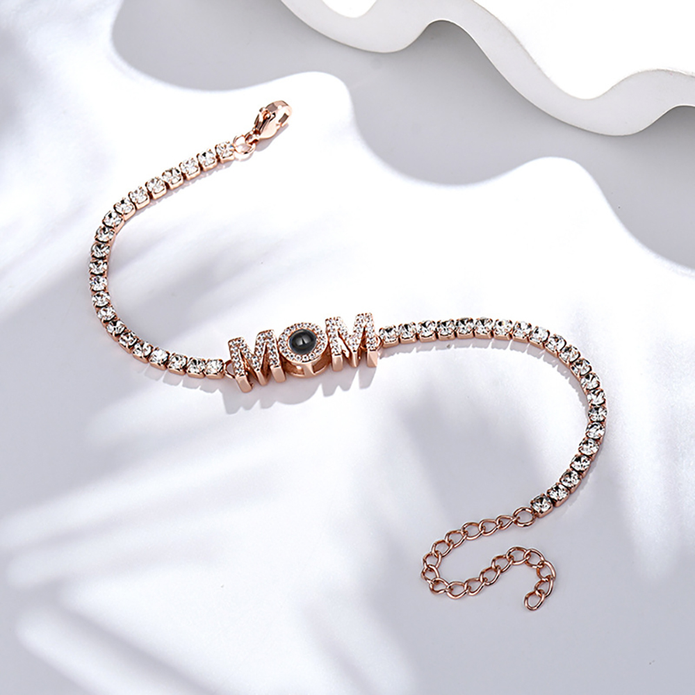 Personalized Projection MOM Tennis Bracelet Simple Diamond Mother's Day Gifts