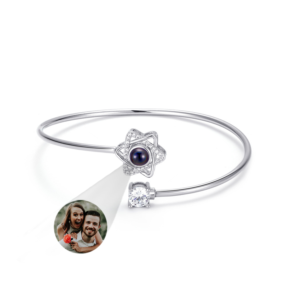 Custom Projection Bracelet Personalized Photo Bracelet Heart Jewelry Gift for Her