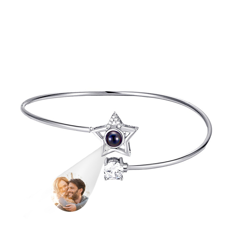 Custom Projection Bracelet Personalized Photo Bracelet Heart Jewelry Gift for Her