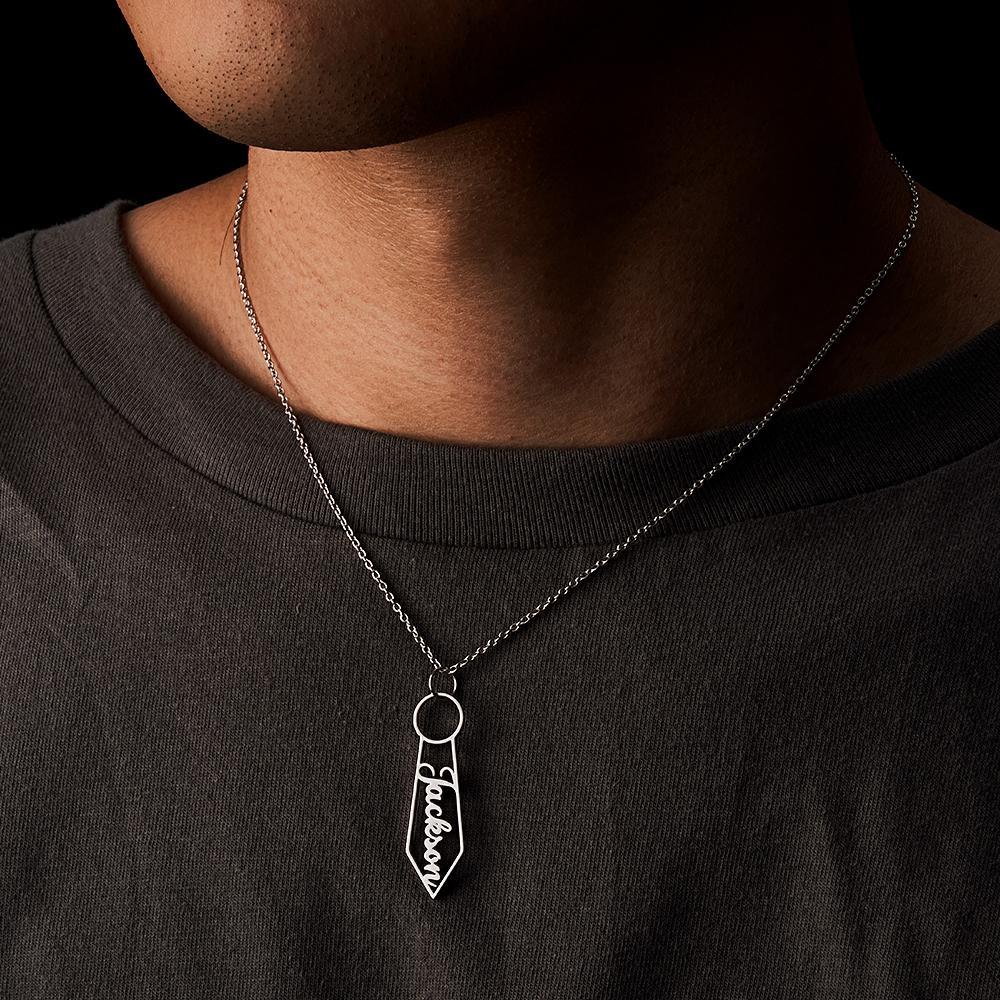 Custom Name Necklace Cartoon Tie Funny Gifts for Men - soufeelus
