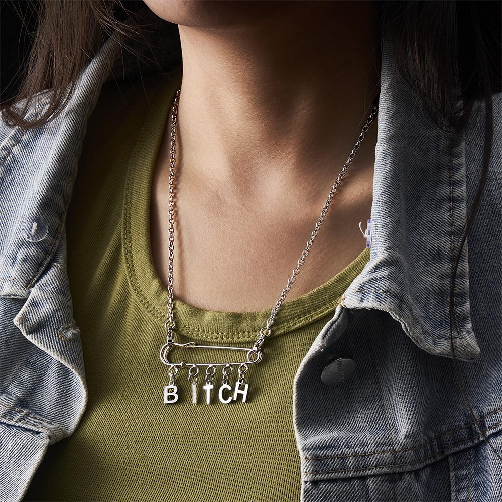 Custom Name Necklace Punk Aesthetic Girls Necklaces Paperclip Necklace - soufeelus
