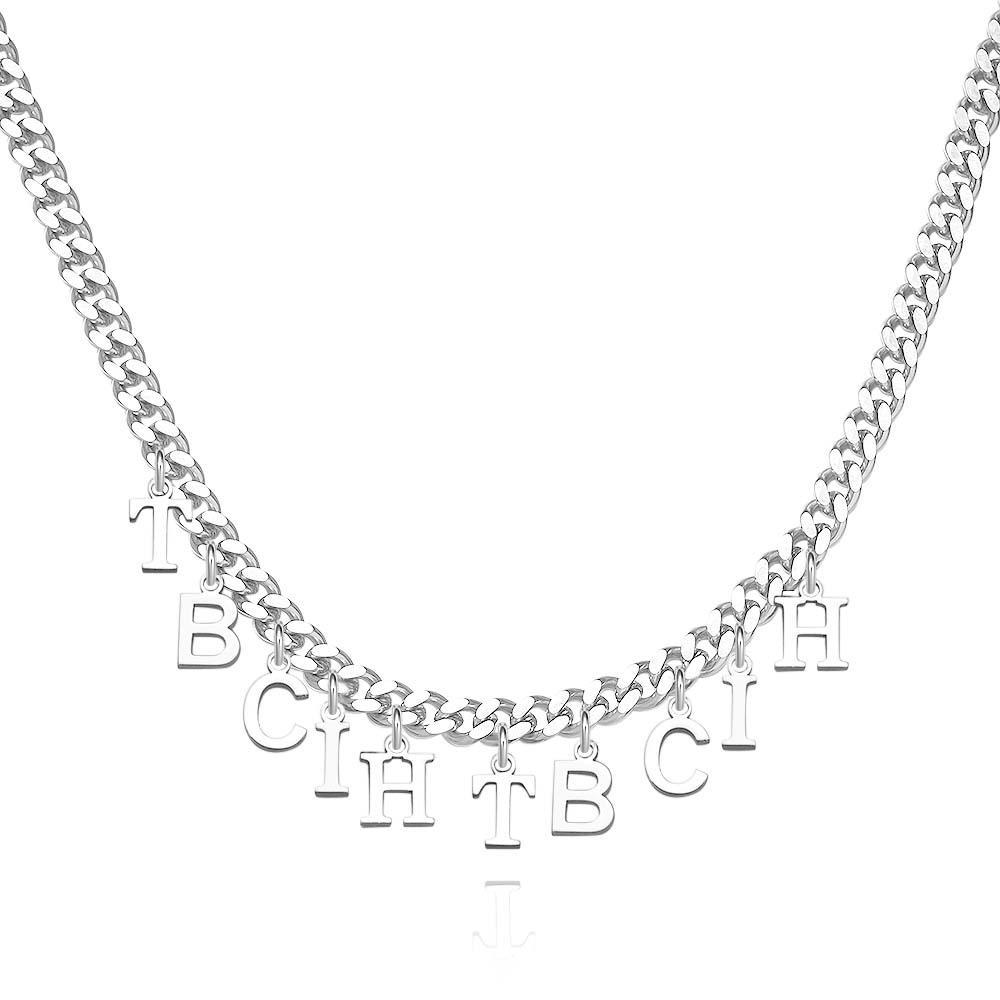 Custom Name Necklace Letter Curb Chain Choker Rave Edgy Punk Goth Jewelry Unique Gift - soufeelus