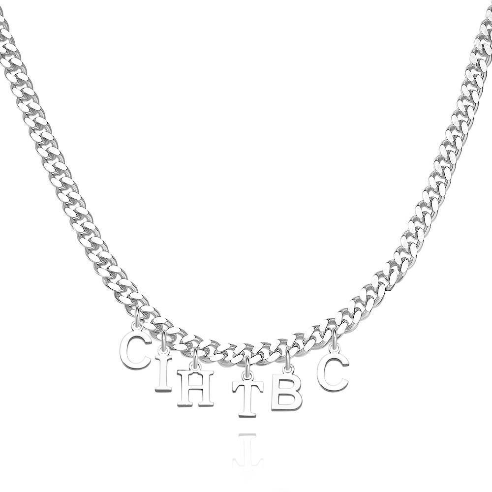 Custom Name Necklace Letter Curb Chain Choker Rave Edgy Punk Goth Jewelry Unique Gift - soufeelus