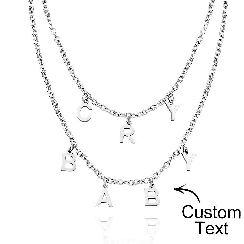 Custom Name Necklace Silver Fashion Letter Patchwork Necklaces Rave Edgy Punk Goth Jewelry - soufeelus