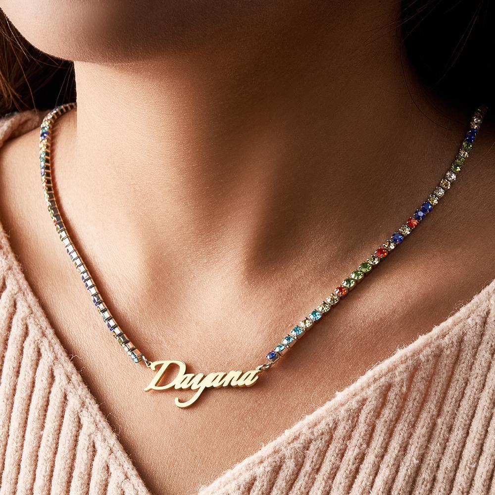 Custom Name Necklace Tennis Chain Fashion Gift - soufeelus