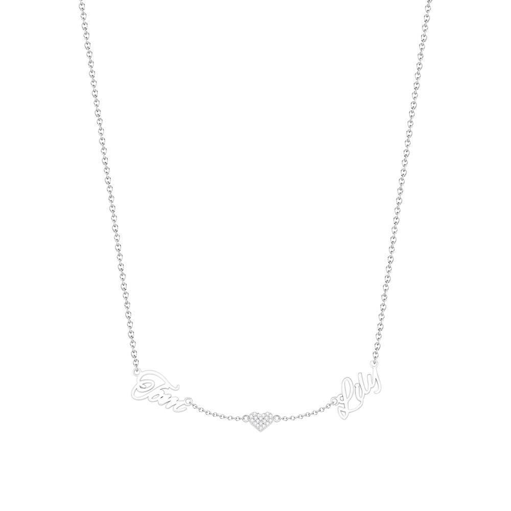 Custom Name and Pave Heart Charm Necklace Stylish Jewelry Gift For Women - soufeelus