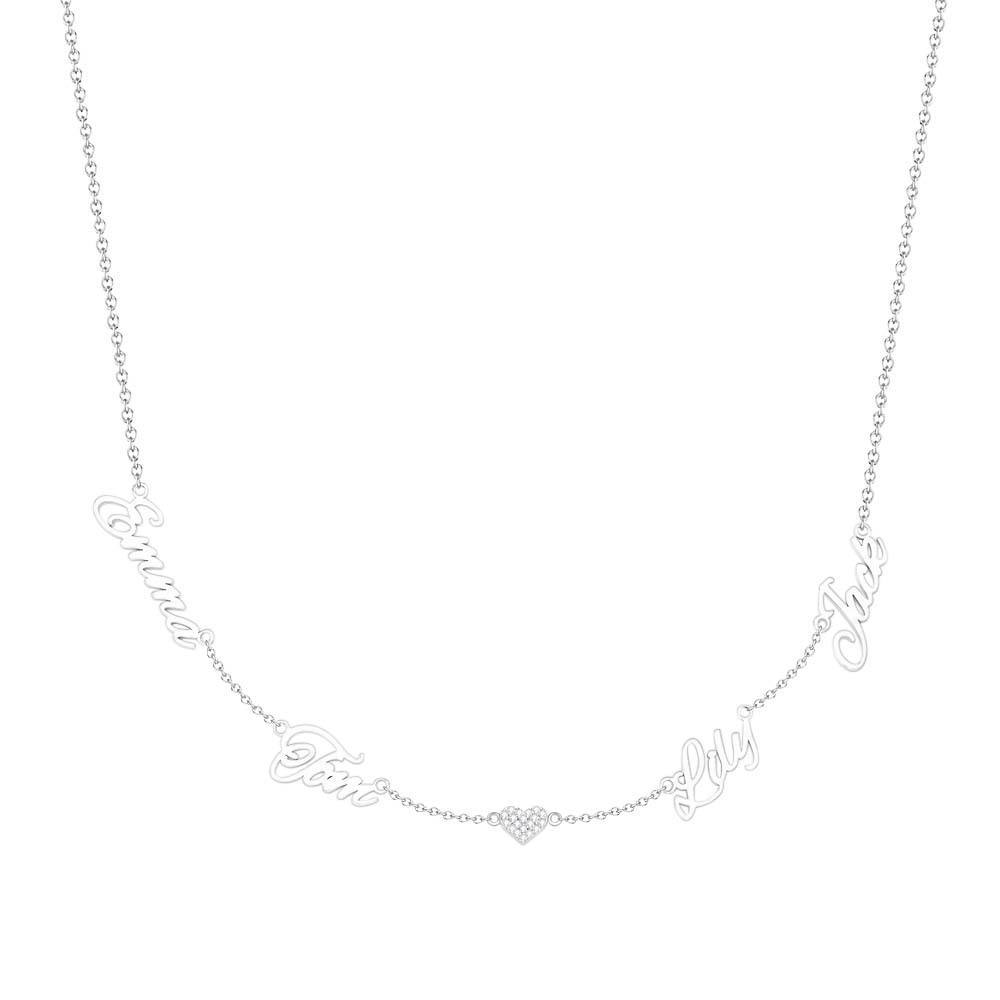 Custom Name and Pave Heart Charm Necklace Stylish Jewelry Gift For Women - soufeelus