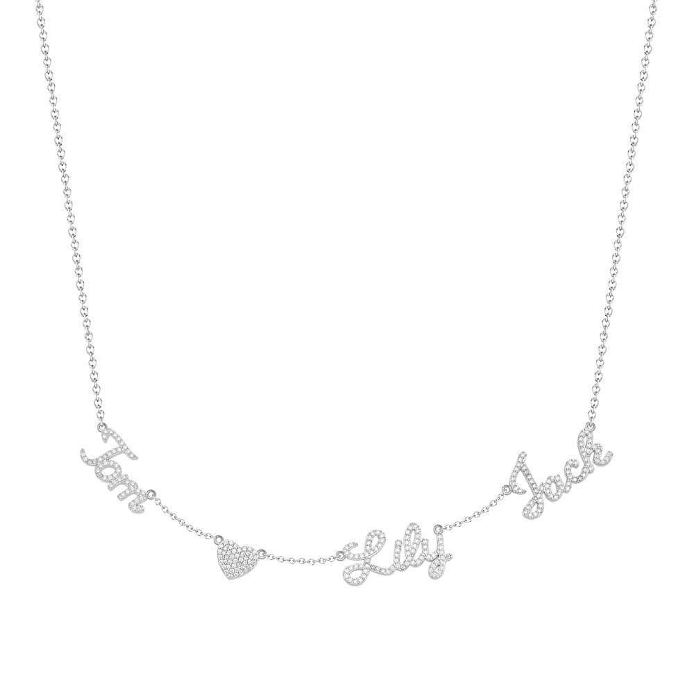 Custom Name and Pave Heart Charm Necklace Stylish Jewelry Gift For Women - soufeelus
